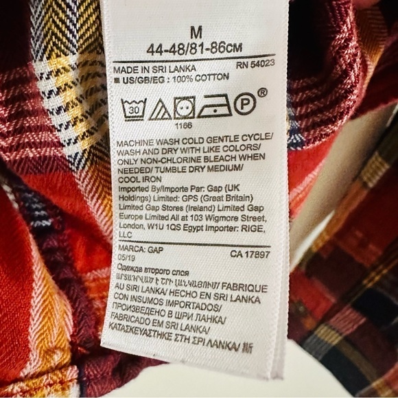 Gap Men's standard Fit - Plaid Flannel  Long Sleeve 100% Cotton Size Medium - Picture 5 of 7
